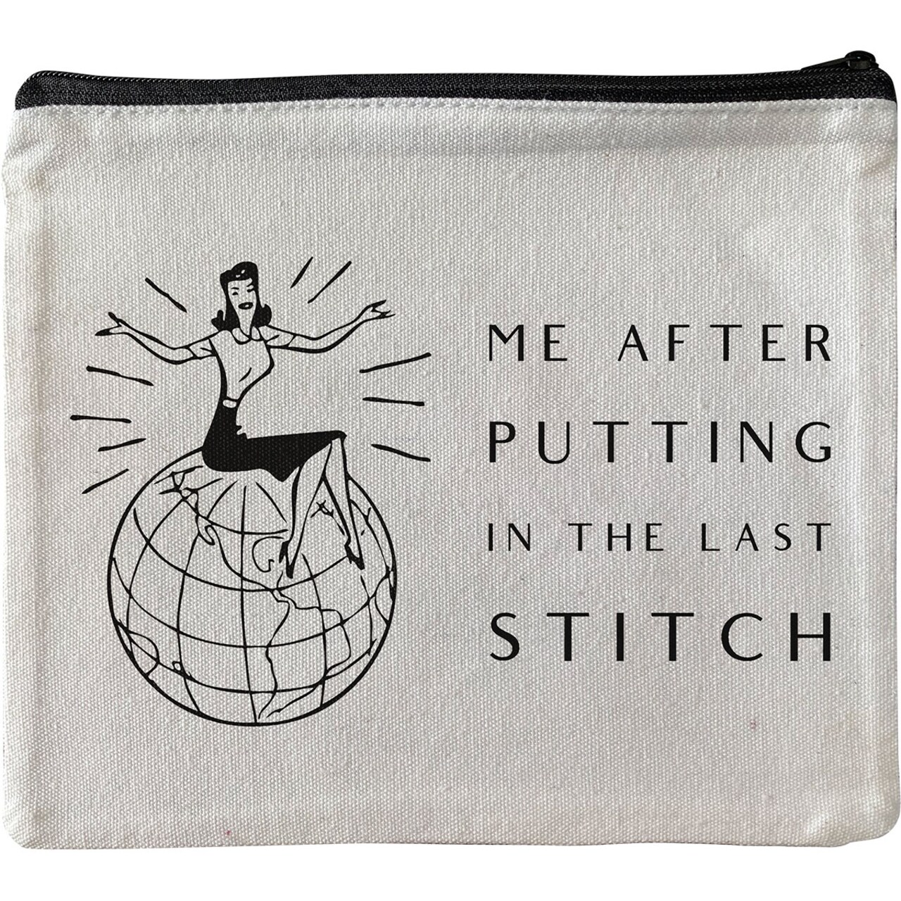 Alice Peterson Needlepoint Quote Accessory Bag -Me After Putting in The  Last Stitch